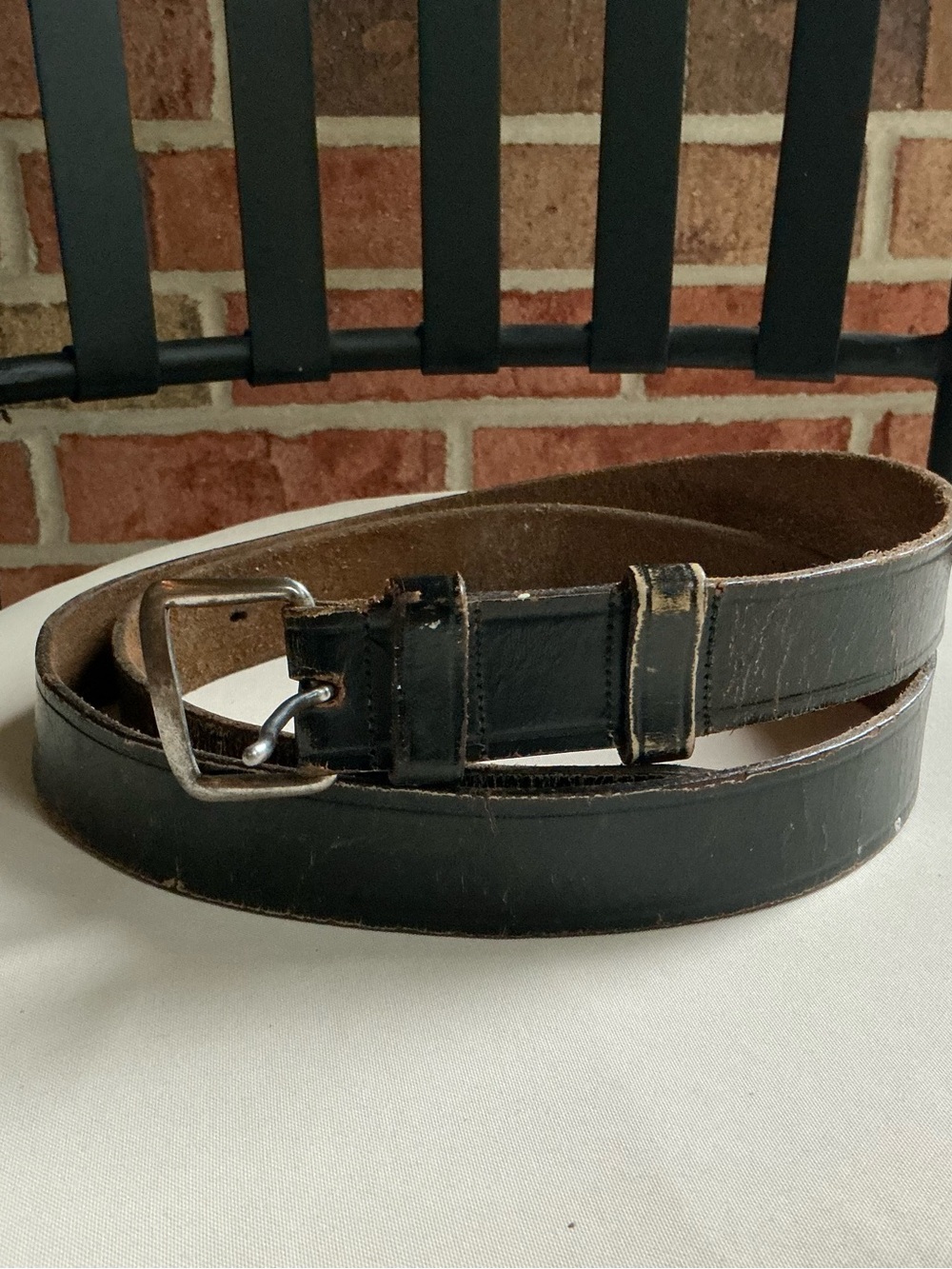 Vintage 1960’s Men’s Leather Belt Approx 46”